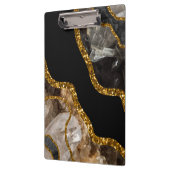 ブラック&金ゴールドアゲートゲードグリッター クリップボード (左)