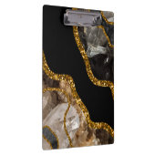 ブラック&金ゴールドアゲートゲードグリッター クリップボード (右)