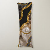 ブラック&金ゴールドアゲートゲードグリッター ボディピロー (正面縦)