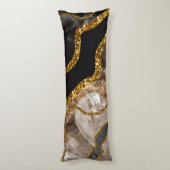 ブラック&金ゴールドアゲートゲードグリッター ボディピロー (裏面 (縦))