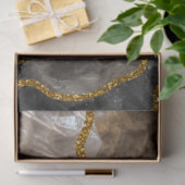 ブラック&金ゴールドアゲートゲードグリッター 薄葉紙 (ギフト)