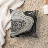 ブラック&金ゴールドアゲートデザイン クッション (ブランケット)