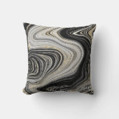 ブラック&金ゴールドアゲートデザイン クッション (正面)