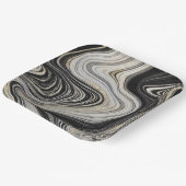 ブラック&金ゴールドアゲートデザイン ペーパープレート (傾斜あり)