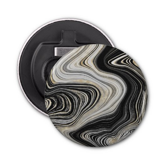 ブラック&金ゴールドアゲートデザイン 栓抜き (正面)