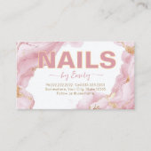 ブラック&金ゴールドアゲートネイルサロンマニキュリスト 予約カード (正面)