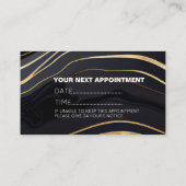 ブラック&金ゴールドアゲートネイルサロンマニキュリスト 予約カード (裏面)