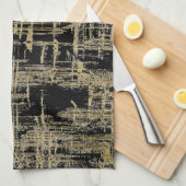 ブラック&金ゴールドアモダンート キッチンタオル (四つ折り)