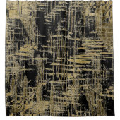 ブラック&金ゴールドアモダンート シャワーカーテン (正面)