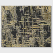 ブラック&金ゴールドアモダンート ラッピングペーパー (フラット)