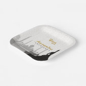 ブラック&金ゴールドアラビアンキンセアニラ紙プレート ペーパープレート (傾斜あり)