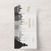 ブラック&金ゴールドアラビアンキンセニェラ オールインワン招待状 (内側)