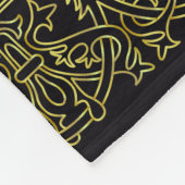 ブラック&金ゴールドアラベスクフリースブランケット フリースブランケット (角)