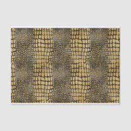 ブラック&金ゴールドアリゲータースキンルック 薄葉紙