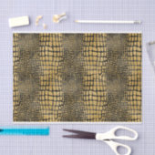 ブラック&金ゴールドアリゲータースキンルック 薄葉紙 (クラフト)