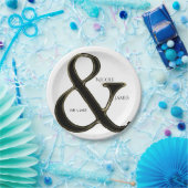 ブラック&金ゴールドアンパサンドシックな結婚披露宴 ペーパープレート (パーティー)