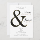 ブラック&金ゴールドアンパサンドシック結婚式招待状 招待状 (正面)