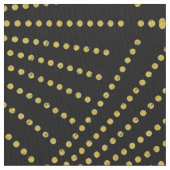 ブラック&金ゴールドアートデコ幾何学模様 ファブリック (クローズアップ)
