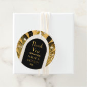 ブラック&金ゴールドアールデコアーチウェ結婚イの感謝 フェイバータグ (インサイチュ)