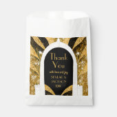 ブラック&金ゴールドアールデコアーチウェ結婚イの感謝 フェイバーバッグ (正面)