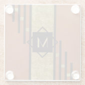 ブラック&金ゴールドアールデコカスタムモノグラム ガラスコースター (裏面)