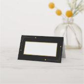 ブラック&金ゴールドアールデコギャツビー1920結婚年代 プレイスカード (裏面)