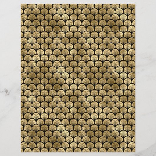 ブラック&金ゴールドアールデコスクラップブック紙シート (裏面)