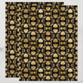 ブラック&金ゴールドアールデコスクラップブック紙シート (正面/裏面)