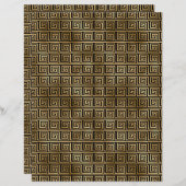 ブラック&金ゴールドアールデコスクラップブック紙シート (正面/裏面)