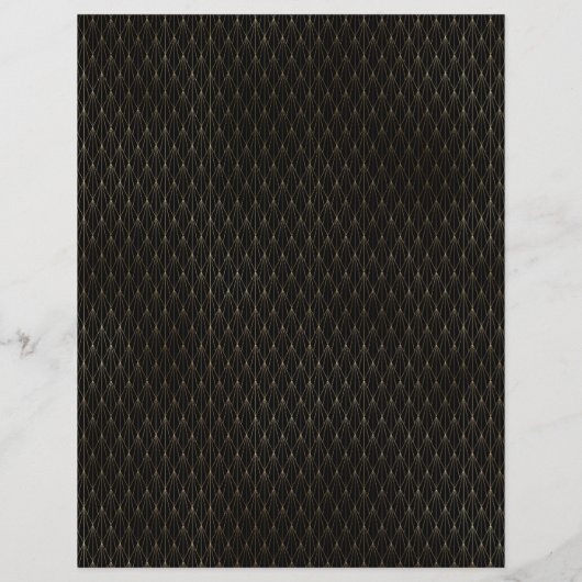 ブラック&金ゴールドアールデコスクラップブック紙シート (裏面)