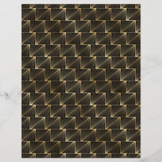 ブラック&金ゴールドアールデコスクラップブック紙シート (裏面)