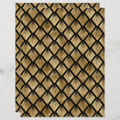 ブラック&金ゴールドアールデコスクラップブック紙シート (正面/裏面)