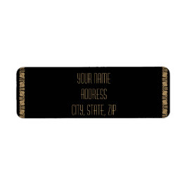 ブラック&金ゴールドアールデコピーコック差出人住所 ラベル