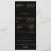 ブラック&金ゴールドアールデコピーコック結婚式 プログラム (裏面)