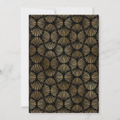 ブラック&金ゴールドアールデコヴィンテージフレーム21st誕生日 招待状 (裏面)