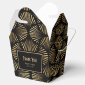 ブラック&金ゴールドアールデコ結婚ズ・サンキュー フェイバーボックス (オープン)