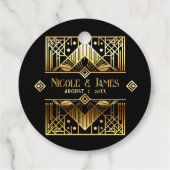 ブラック&金ゴールドアールデコ結婚ズ フェイバータグ (裏面)