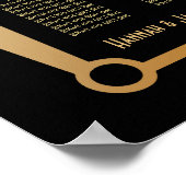 ブラック&金ゴールドアールデコ12テーブル座席表 ポスター (角)