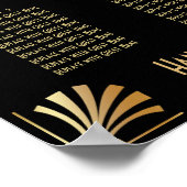 ブラック&金ゴールドアールデコ12テーブル座席表 ポスター (角)