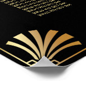 ブラック&金ゴールドアールデコ16テーブル座席表 ポスター (角)