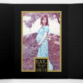 ブラック&金ゴールドアールデコ、ドリンク食べベビーシャワースイート 三つ折り招待状 (内部中)