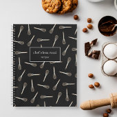 ブラック&金ゴールドウィスクパターン |シェフケータリングレシピ ノートブック