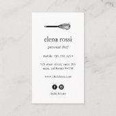 ブラック&金ゴールドウィスク |シェフケータリングベーカリー 名刺 (裏面)