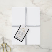 ブラック&金ゴールドウェルカムラブ&感謝結婚の気持ち ギフトタグ (より糸付き)