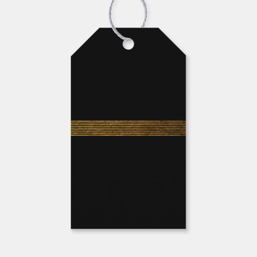 ブラック&金ゴールドウェルカムラブ&感謝結婚の気持ち ギフトタグ (裏面)