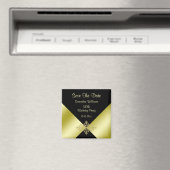 ブラック&金ゴールドエレガンス50誕生日ザ・デイトを保存 マグネット (インサイチュ (食洗機))