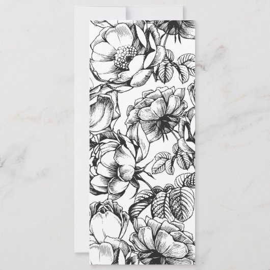 ブラック&金ゴールドエレガントなウェディングパーティーメニューカード 招待状 (裏面)