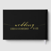 ブラック&金ゴールドエレガントな結婚式 ゲストブック (裏面)