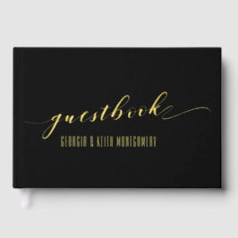 ブラック&金ゴールドエレガントな結婚式 ゲストブック