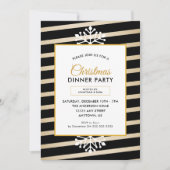 ブラック&金ゴールドエレガントクリスマスディナーパーティー 招待状 (正面)